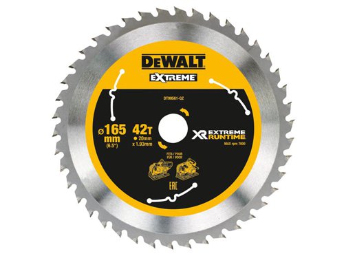 DEW XR FlexVolt Plunge Saw Blade 165 x 20mm x 42T
