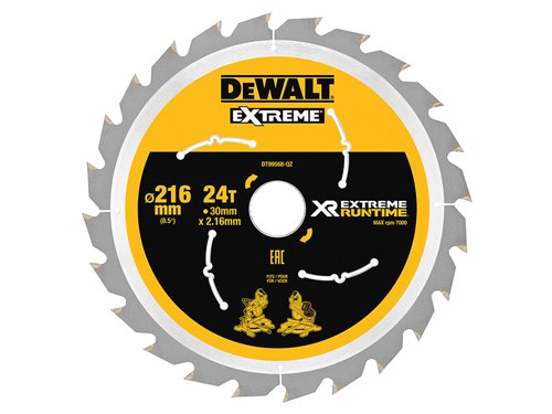 DEWALT XR FlexVolt Circular Saw Blade 216 x 30mm x 24T