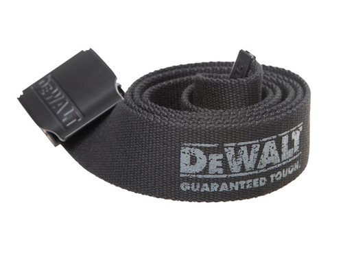 The DEWALT Pro Belt is adjustable and can be cut to size, providing a perfect fit. Made from 100% polyester webbing. Fitted with a black DEWALT detail buckle and black end tab. Will fit all DEWALT trousers.