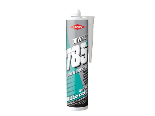Dowsil™ 785+ is a one-part bacteria resistant silicone that provides strong adhesion to most non-porous surfaces, including ceramics and porcelain. Suitable for use on domestic and commercial sanitary fittings, kitchen sink units and clean rooms. It contains a fungicide to resist mould growth and protects against bacteria growth, MRSA, E. coli and Salmonella.Quick working time of just 5-10 minutes and tack-free in one hour. Joint movement capability ±20%.Conforms to ISO 22196:2007 and ISO 11600-F-20LM.Dowsil™ 785+ Silicone Sealant, Manhattan Grey