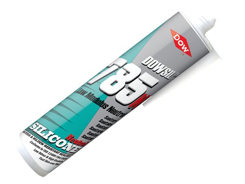 Dowsil™ 785N is a one-part neutral curing silicone sealant with fungicide. It provides excellent adhesion to a range of porous and non-porous substrates.As a neutral silicone, it is very low odour and is also suitable for application to various metallic surfaces such as aluminium, copper, brass and stainless steel. 785N can also be used on natural porous surfaces such as marble, granite and limestone. When using sealant products on natural porous surfaces, stain testing is recommended prior to application.It is designed for the sealing of sanitary fittings, including baths, showers, sinks, urinals and ceramic tile joints in commercial and domestic environments. It has excellent adhesion to all common sanitary surfaces and is non-corrosive to metal.It has a fast cure and tack-free time and remains permanently flexible with lasting performance and low shrinkage.Conforms to ISO 11600-F&G-25LM.Dowsil™ 785N Silicone Sealant, White
