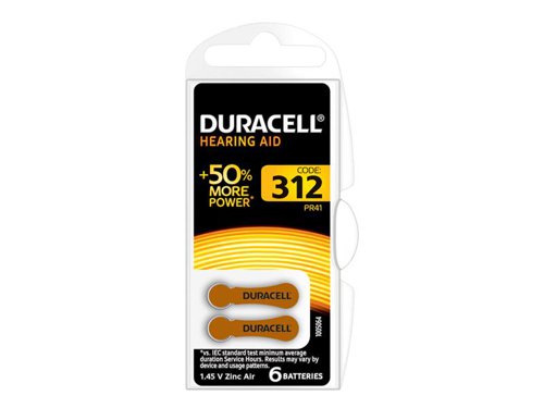 Duracell Specialty Hearing Aid Batteries Size 312 (6 Pack)