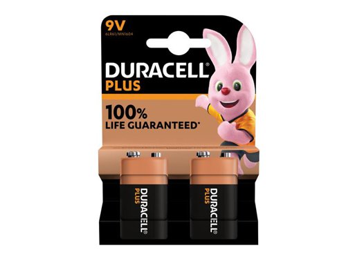 Duracell 9V Plus Power +100% Batteries (Pack 2)