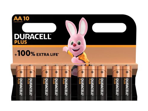Duracell AA Cell Plus Power +100% Batteries (Pack 10)