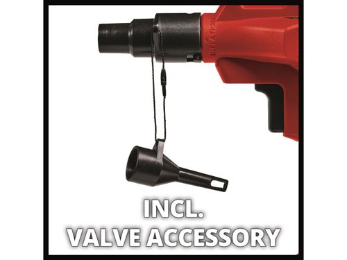 The Einhell CE-AP 18 Li-Solo Power X-Change Air Pump can be used for inflating rubber dinghies, air mattresses and leisure items or as a workshop blower and for cleaning working surfaces. With the help of a two valve adapters, flexible application is ensured. The locking switch allows effortless work, and the LED light ensures optimal lighting even in low lighting conditions. The ergonomic handle increases ease of use. Offers wireless freedom as a member of the Power X-Change family. Comes as a Bare Unit, NO battery or charger. Specifications:Max. Operating Pressure: 0.053 bar.Max. Air Flow: 670 l/min.Max. Idle Speed: 18,700/min.Weight: 0.37kg.