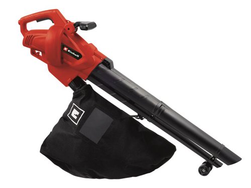 The Einhell GC-EL 3024 E Blower Vac is a powerful and reliable garden helper. Electronic speed control enables the suction and blowing power to be exactly dosed. Two guide rollers ensure comfortable and back-friendly operation on paths, lawns and difficult terrain. The change-over between the blow and vacuum function without tools allows the blower vac to be quickly adjusted to the job in hand. A large, two-piece suction tube directs objects reliably and without jamming into the approx. 40 litre catch basket. Voluminous soft material such as foliage and grass is reduced to around 1/10th of its original size by the integrated shredding facility.Supplied with the adjustable carrying strap so it can be comfortably carried over difficult terrain for back-friendly operation with minimum effort.Specification:Input Power: 3,000WNo Load Speed: 7,000/13,500/min.Blow Velocity: 240 km/hMax. Suction Power: 650m³/hShredding Function: 10:1Catch Bag Capacity: 40 litreWeight: 3.3kg