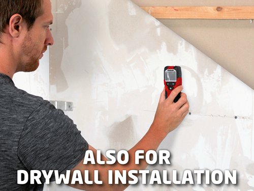 The Einhell TC-MD 50 Digital Detector is the ideal tool for DIY enthusiasts in the home, at the building site or for renovation work. It ;reliably locates metal, wood and electric leads. It detects ferrous metals such as steel and live wires to a depth of 50mm and non-ferrous metals such as copper to a depth of 38mm. Wood can also be detected to a depth of 19mm.It is simple and easy to operate due to its acoustic warning signal. Protector pads are also fitted on the back to protect the wall. The soft grip makes it comfortable to operate with just one hand. If set down to one side, it automatically switches off after one minute, without being used.SpecificationDetection Depth: Wood/Metal: 19mm, Ferrous Metal/Live Wires: 50mm, Non-Ferrous Metals/Copper: 38mm.Power: 1 x 9V 6F22 battery (not supplied).Weight: 0.34kg.