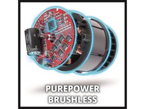 The Einhell TP-RO 18 Set Li BL-Solo Power X-Change Router/Palm Router is powered by the Einhell PurePOWER brushless motor. This brushless motor offers more power and a longer running time than conventional carbon brush motors. After registering online, the brushless motor comes with a 10-year warranty. Together with a powerful motor, the variable speed control electronics can be perfectly adapted to any task in soft or hard wood.The cutting depth can be infinitely adjusted and features an additional fine adjustment. Depth adjustment is performed with a multi-setting turret stop. The router is equipped with a precise twin-tube guide, a clamp (6mm and 8mm), and a spindle lock for easy tool changes. The LED light ensures the working area is perfectly illuminated. A plastic insert protects the surface of the workpiece.The soft grip handle makes for ergonomic and safe working, while the chip shield protects the user against wood chips in the field of vision, and the two-handed attachment helps to keep the unit under precise control during use. The edge trimmer base also allows edges to be beveled.Supplied with a parallel stop, compass tip, a copy sleeve and assembly tool, along with an extraction adapter for Einhell wet and dry vacuum cleaners and a handy storage bag for clean and safe transport. Member of the Power X-Change family. Comes as a Bare Unit, NO battery or charger supplied.Specifications:Collet Diameter: 6/8mm.Speed (Min./Max.): 10,000/30,000/min.Lift Height Edge Router Attachment: 40mm.Lift Height Router Attachment: 35mm.Max. Shape Cutter: 30mm.Suction Adaptor Diameter: 35mm.Weight: 1.34kg.