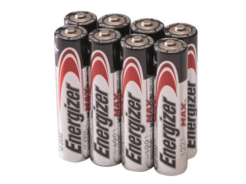 Energizer MAX® Alkaline Batteries for long lasting power. Designed to protect against damaging leaks for up to 2 years and hold power for up to 10 years in storage.Pack of 4 Energizer® MAX® AAA Alkaline Batteries + 4 Free.