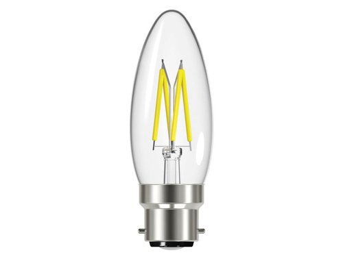 Energizer® LED BC (B22) Candle Filament Non-Dimmable Bulb, Warm White 250 lm 2.3W