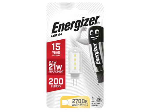 Energizer® LED G4 HIGHTECH Non-Dimmable Bulb, Warm White 200 lm 2.2W