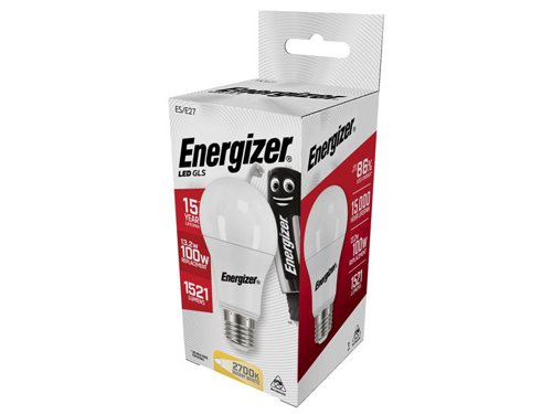 ENGS8707 Energizer® LED ES (E27) Opal GLS Non-Dimmable Bulb, Warm White 1521 lm 13.2W