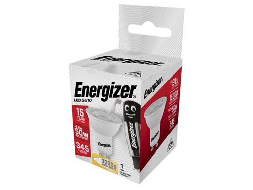 Energizer® LED GU10 36° Non-Dimmable Bulb, Warm White 345 lm 4.2W