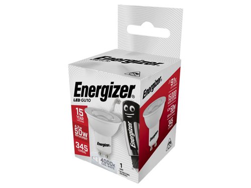 Energizer® LED GU10 36° Non-Dimmable Bulb, Cool White 345 lm 4.2W