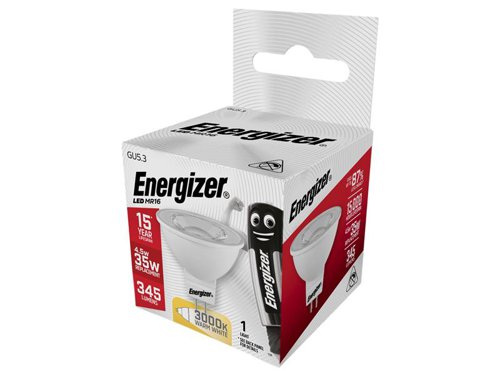 Energizer® LED GU5.3 (MR16) 36° Non-Dimmable Bulb, Warm White 345 lm 4.5W