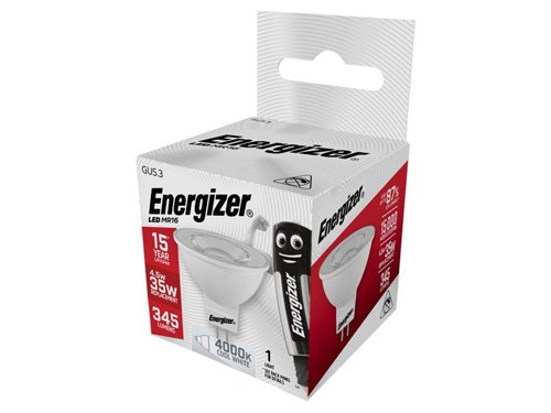 ENGS8833 Energizer® LED GU5.3 (MR16) 36° Non-Dimmable Bulb, Cool White 345 lm 4.5W