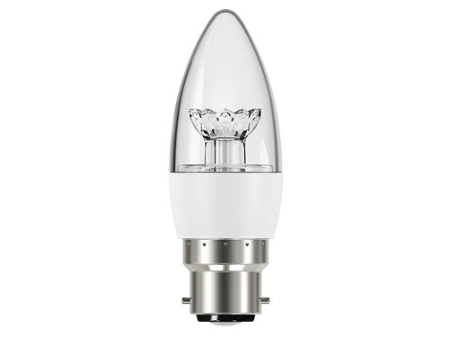 Energizer® LED BC (B22) Clear Candle Dimmable Bulb, Warm White 470 lm 5.9W