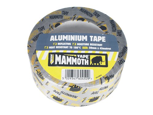 The Everbuild Aluminium Tape is made from heat and light reflective Aluminium Foil. It is heat resistant to 180°C and flame retardant to Class O. It has excellent moisture resistance, and is ideal for use as a vapour barrier between foil faced insulation panels in roof and wall applications, duct sealing on all types of air conditioning and ventilation and protecting wires and pipes from heat.Available in 3 sizes.Everbuild Aluminium TapeSize: 75mm x 45m.