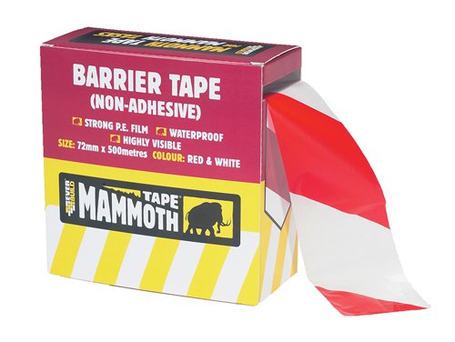 EVB Barrier Tape Red / White 72mm x 500m