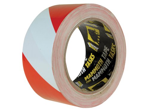 EVB PVC Hazard Tape Red / White 50mm x 33m