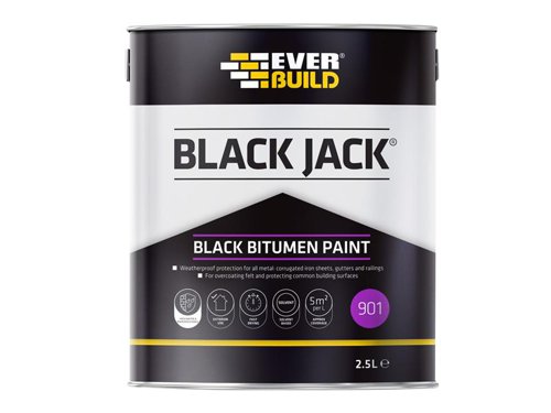 Everbuild Sika Black Jack® 901 Black Bitumen Paint 2.5 litre