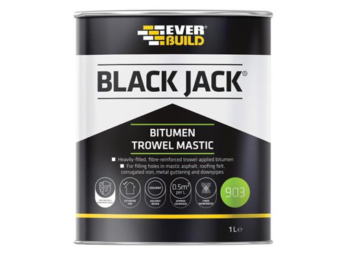 Everbuild Sika Black Jack® 903 Bitumen Trowel Mastic 1 litre