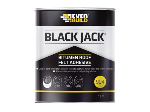Everbuild Sika Black Jack® 904 Bitumen Roof Felt Adhesive 1 litre