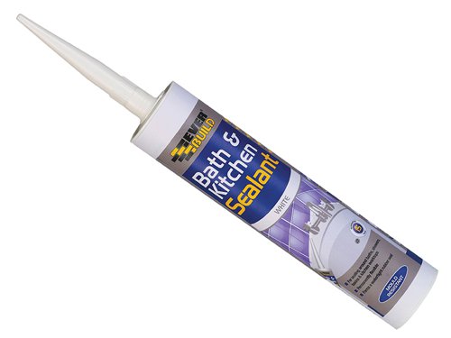This Everbuild Bath & Kitchen Sealant, in white 290ml, is an acrylic sealant suitable for general sealing in and around both kitchen and bathroom. The product contains a powerful anti-fungicide to prevent mould growth and can be overpainted.The sealant is permanently flexible, adhering to most surfaces, and is easy to clean up with a wet cloth.The sealant's uses include:Sealing around kitchen worktops etc.Internal sealing around timber, metal window and door frames.Internal sealing around PVCu windows and door frames.Sealing around baths, sanitary ware, basins, and ceramics.Specifications:Colour: White.Size: 290ml.