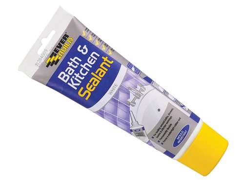 The Everbuild Bathroom & Kitchen Seal White Easi Squeeze is a high quality, acrylic based sealant providing an effective, yet economical, easy to use seal. The 200ml Easi Squeeze has added anti-fungal compound, ideal for bathrooms and kitchens.The sealant is permanently flexible adhering to most surfaces, is mould resistant, can be painted over and is easy to clean with a wet cloth.Uses include:Sealing around kitchen worktops etc.Internal sealing around timber and metal window and door frames.Internal sealing around PVCu windows and door frames.Sealing around baths, sanitary ware, basins, and ceramics.Specifications:Colour: White.Size: C2. 