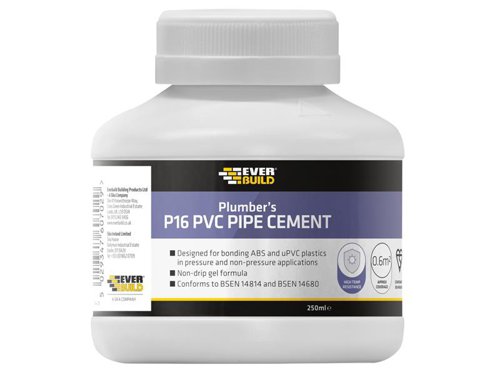 Everbuild Sika P16 Plumber's PVC Pipe Cement 250ml