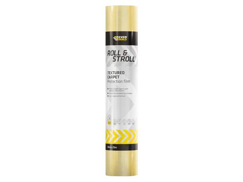 Everbuild Roll & Stroll Textured Non-Slip Carpet Protector is the ultimate self-adhesive carpet protection system. With the adhesive coating on the outside, it is easy to unwind, safer than dustsheets and has a multitude of uses across all trade sectors. Totally waterproof and textured to make it non-slip.