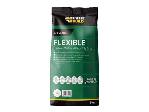 EVBUFLEX5IV Everbuild Sika 730 Uniflex Hygienic Tile Grout Ivory 5kg