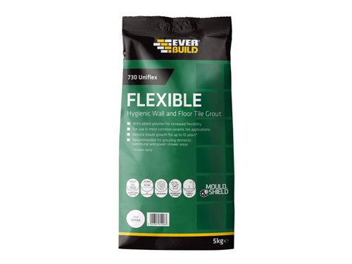 EVBUFLEX5WE Everbuild Sika 730 Uniflex Hygienic Tile Grout White 5kg