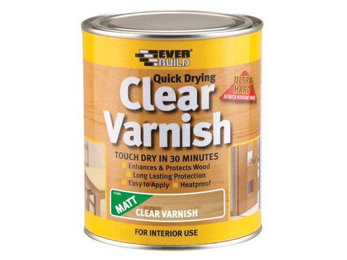 Everbuild Sika Quick Dry Wood Varnish Matt Clear 2.5 litre