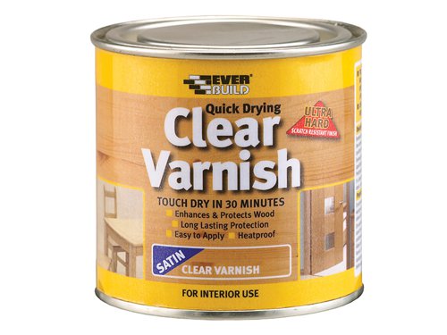 Everbuild Sika Quick Dry Wood Varnish Satin Clear 250ml