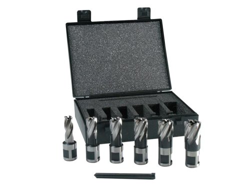 The Evolution Broaching Cutter Kit is manufactured from fully ground M2 steel. They offer increased quality and performance. Suitable for use in magnetic drills and will fit most makes.This Evolution Short Broaching Cutter Kit is supplied in a handy plastic sotrage case. Contains:6 x Long (50mm) Broaching Cutters: 12, 14, 16, 18, 20, 22mm1 x Pilot Pin