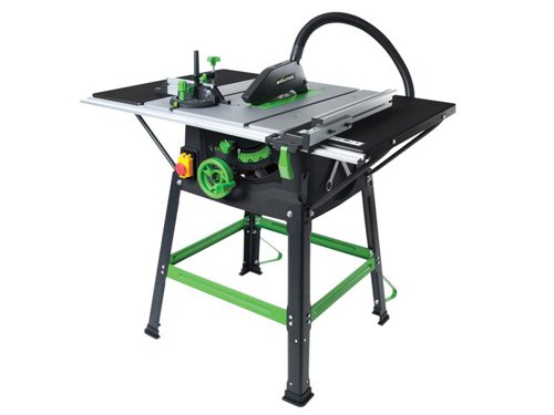 The Evolution FURY 5-S Multi-Purpose Table Saw utilises patented Evolution multipurpose cutting technology, meaning it can cut mild steel, non-ferrous metals, wood, even wood with embedded nails and plastic with a single blade. Featuring a quick clamp, parallel rip fence with measuring rail guide for accurate and assisted rip cutting. A push stick is also provided for safer operation when cutting smaller off cuts.The FURY 5-S is safer, faster and more economical than abrasive metal cutting saws. When cutting mild steel the saw produces no heat, no burrs and virtually no sparks. The cuts are clean and cool to touch, creating an instant workable finish.Supplied with:1 x F255TCT-24T Multi-Purpose Blade 255 x 25.4mm x 24T2 x Table Extensions4 x Extension Table Support Struts2 x Blade Changing Tools1 x Mitre Gauge1 x Anti-bounce Device1 x Adjustable Rip Fence2 x Rear Cantilever Braces1 x Push Stick2 x Fence Rails1 x Table Saw Stand (when assembled)1 x Allen Key1 x Spanner1 x Fence Locating Bar1 x Instruction ManualSpecification:Input Power: 1,500WNo Load Speed: 3,250/min.Blade: 255 x 25.4mmCapacity: Wood Rip/Cross Cut (0°) : Wood: 85mm, Bevel Cut (45°): Wood: 65mmRip Capacity (Right): 410mmCutting Capacity: Steel: 3mmRiving Knife Thickness: 1.8mmOverall Table Size: 938 x 642mmWeight: 23kg