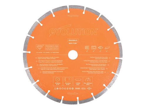 EVLPD255SEGC Evolution Premium Diamond Disc Cutter Blade 255 x 22.2mm