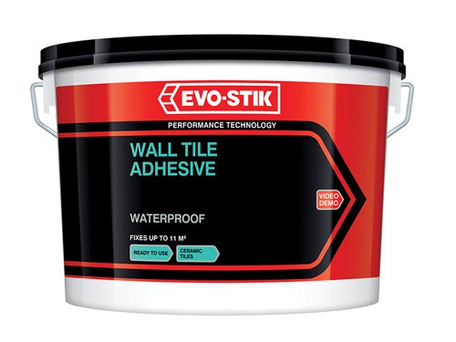 The Evo-Stik Waterproof Wall Tile Adhesive is ready-mixed, easy to use and suitable for fixing ceramic tiles onto most interior walls and backgrounds, including cement rendering, plaster, plywood, plasterboard, blockboard, wood chipboard, old glazed tiles, glazed bricks and painted surfaces.The waterproof and non-slip formulation has an extended open time, making it quick and easy to apply. The colour is an off-white and coverage with a Notched trowel is 1.2 m² per litre, Solid Bed 0.3 m² per litre. These figures are approximate and do not include wastage. They also assume flat surfaces.NOTE that different trowels often apply the adhesive at different rates, usually greater than the above.Tested to EN 12004.Evo-Stik Waterproof Wall Tile Adhesive has the following specification:Size: 1 litre.