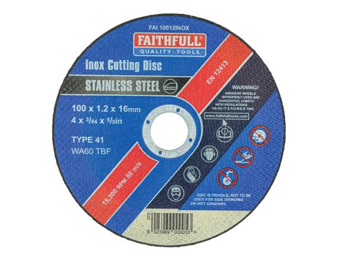 Faithfull Inox Cutting Disc 100 x 1.2 x 16mm