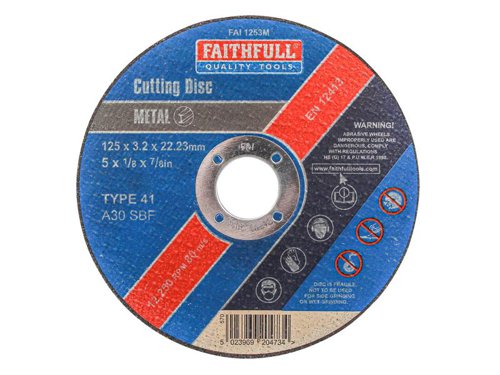 Faithfull Metal Cut Off Disc 125 x 3.2 x 22.23mm