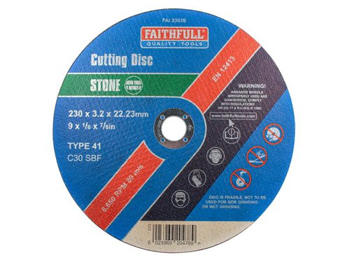 FAI2303S Faithfull Stone Cut Off Disc 230 x 3.2 x 22.23mm