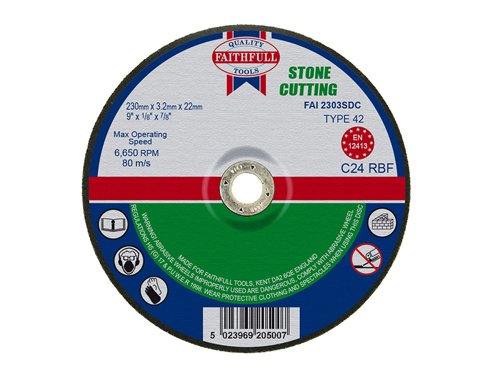 FAI2303SDC Faithfull Depressed Centre Stone Cutting Disc 230 x 3.2 x 22.23mm