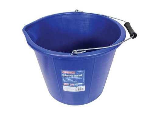 FAI3GBUCKIN Faithfull Builder's Industrial Bucket 14 litre (3 gallon) - Blue