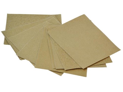 These Faithfull Glasspaper Sanding Sheets are ready cut to wrap around a cork block, such as FAIC18. They are made from premium cabinet paper for general sanding on wood prior to painting or varnishing.Specification:Size: 115 x 140mmGrade: 2 of each grit - 00, F1, F2, M2, S2Pack Quantity: 10