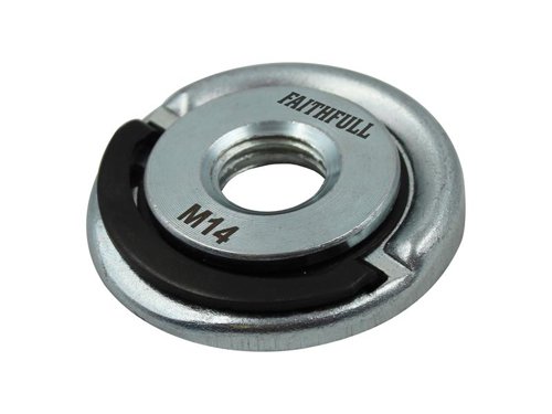 The Faithfull Fixtec Locking Nut allows angle grinder discs to be changed in seconds without the need for additional tools. Only 8mm thick, enabling more disc surface to be utilised when grinding material.Compatible with all manufacturers angle grinders up to 150mm diameter that have a standard M14 spindle thread.Not suitable for use on angle grinders with a brake or quick stop system. Please note that this product is not for use on any grinder bigger than 150mm.