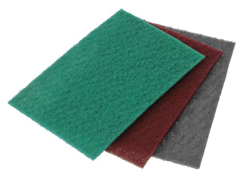 Faithfull versatile flexible sanding pad, double-sided and washable, can be used on wood, paint, metal and plaster, wet or dry and even with chemical paint strippers.Available in Ultra Fine, Very Fine & General-Purpose. Each grade is a different colour.Size: 230 x 150mm.Pack Quantity: 10.General PurposeColour - green.
