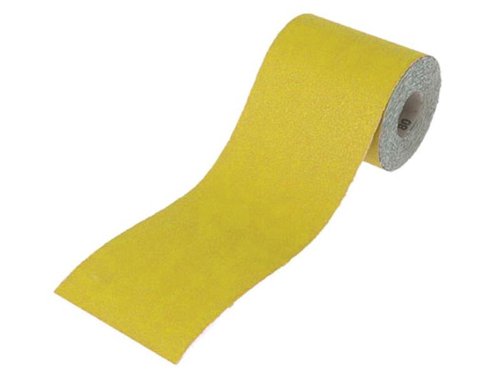 Manufactured using a robust E-Weight paper, these Faithfull Aluminium Oxide abrasive rolls are ideal for preparing surfaces before painting, and can be used on wood, metal or plastics.The rolls are ideally suited to tradesmen and regular users. Coarse grades are extremely efficient for the quick removal of old paint or tackling rough surfaces. Fine grades are used for achieving smooth finishes.115mm wide rolls can be used on half sheet sanders when cut to the appropriate length.The standard quality 200g glue bonded yellow paper roll is ideal for hand sanding and light-duty power sanding on paint, plaster, fillers and softwoods. Ideal for decorators.The Faithfull FAIAR11560Y Aluminium oxide paper yellow roll has the following dimensions: Size: 115mm X 50m.Grit: 60g.