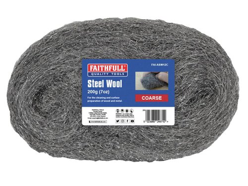 FAIASW12C Faithfull Steel Wool Coarse 200g