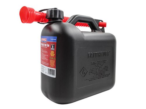 Faithfull Plastic Fuelxa0Canxa0Black 5 litre